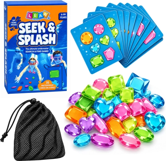 Jeu de plongée à la recherche de pierres précieuses avec cartes résistantes à l’eau