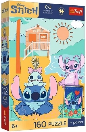 Puzzle Premium Plus Kids Stitch sur la vague 160 pièces
