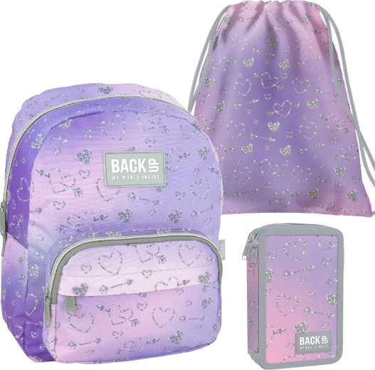 Set scolaire BackUP Twinkle II 3en1 – sac à dos, trousse équipée et sac