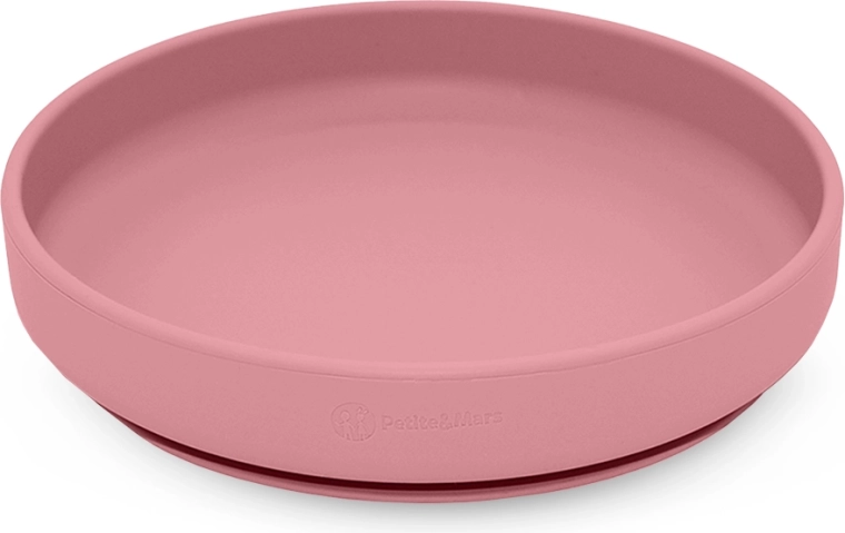 Assiette en silicone avec ventouse Take&Match dusty rose – Petite&Mars