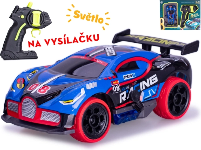 Voiture RC de course 1:32 avec 2,4 GHz et éclairage – bleu