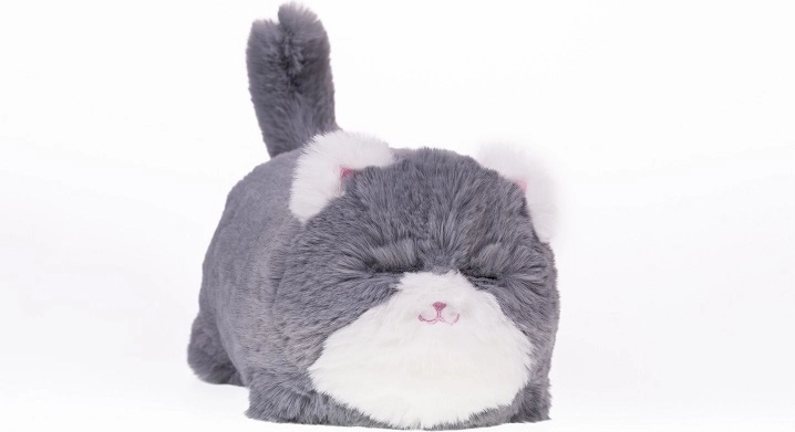TMT HuggyLuv chat interactif en peluche gris