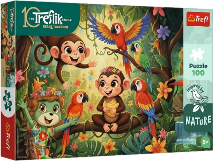 Puzzle Trefl Inspired By Nature Małpki et amis – 100 pièces