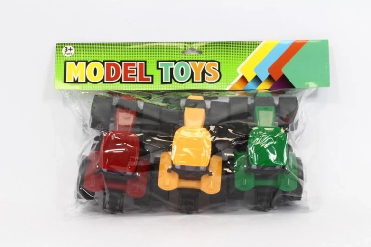 Ensemble de 3 petits tracteurs pour enfants en sachet