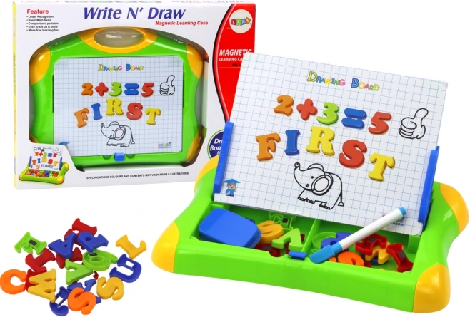 Tableau éducatif magnétique avec lettres et chiffres