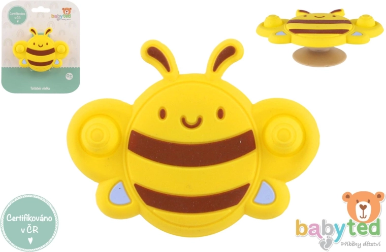 Abeille sensorielle pour bébés en silicone et plastique 9 × 7 cm