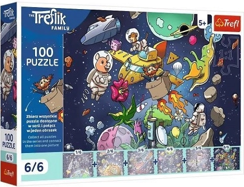 Puzzle Trefl La famille Treflik : L’oncle dans l’espace – 100 pièces