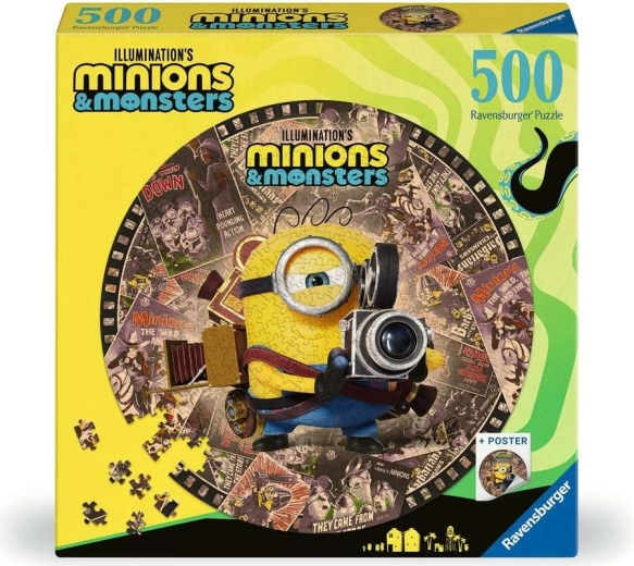 Puzzle rond Ravensburger Mimoňi a monstra 500 pièces
