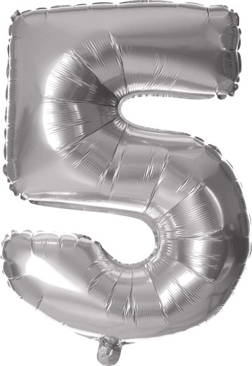 Ballon en aluminium chiffre 5, 30 cm, argenté TORO