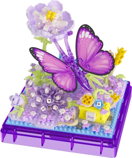 Modèle décoratif de papillon sur des fleurs