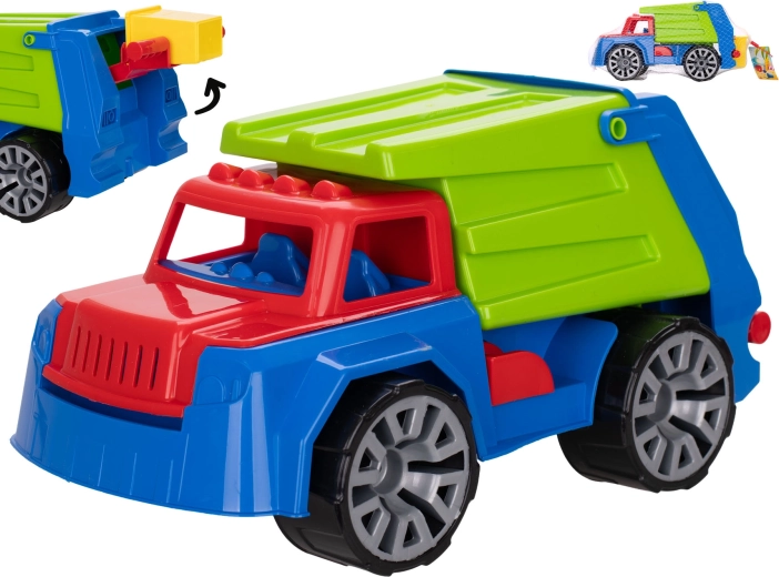 Camion-poubelle en plastique avec conteneur, 32 cm