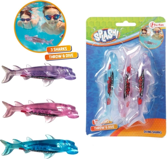 Requins à plonger pour piscine, lot de 3 pcs 13 cm