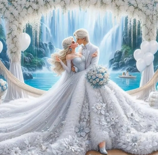 Peinture par numéros – mariage 40 × 50 cm