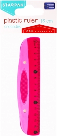 Règle en plastique rose 15 cm