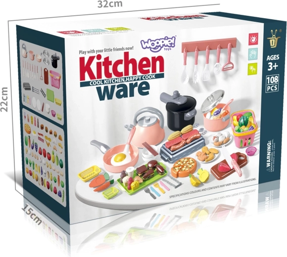 108 pièces pour un jeu de cuisine vraiment complet