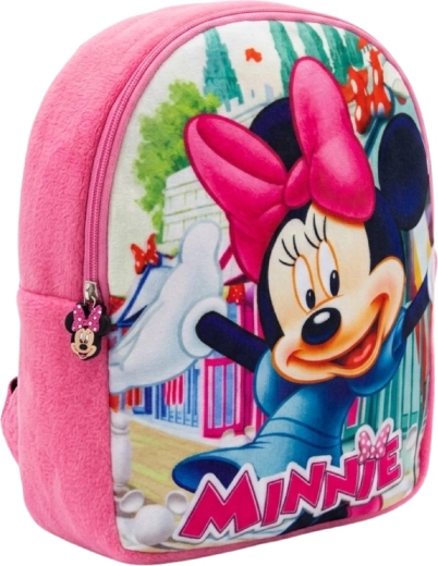 Sac à dos enfant en peluche Minnie Mouse rose