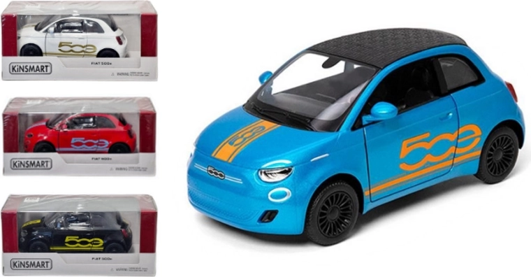 Kinsmart Fiat 500 modèle en métal 1:28 avec mécanisme à friction (Pull Back)