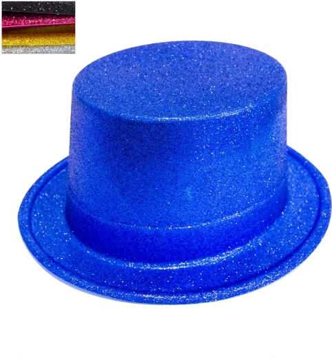Chapeau de fête en plastique avec effet pailleté (assortiment de couleurs)