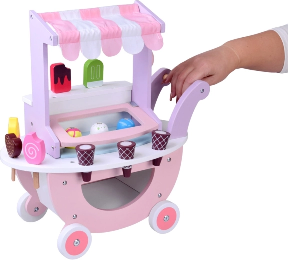 Stand mobile avec marquise et espace de rangement