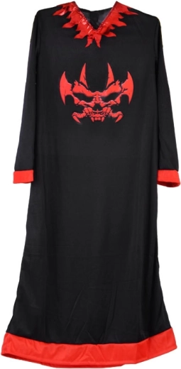 Longue robe avec bordures rouges et graphisme