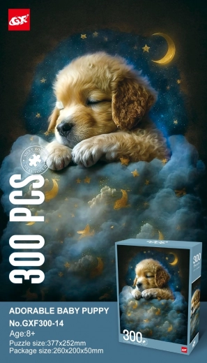 Puzzle 300 pièces – petit chien dans les nuages