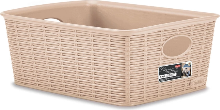 Panier Élégance beige 25 × 19,5 × 10 cm