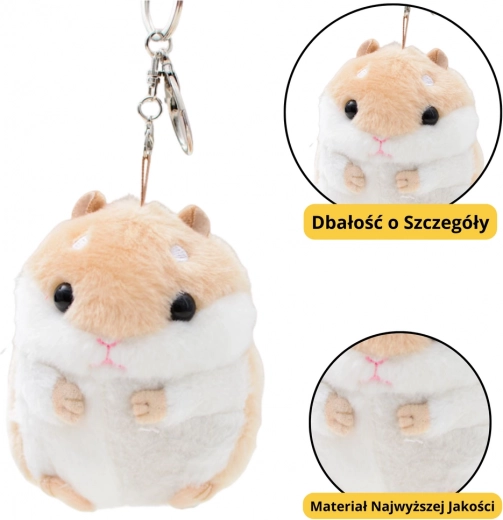 Porte-clés en peluche Hamster Beige 10 cm