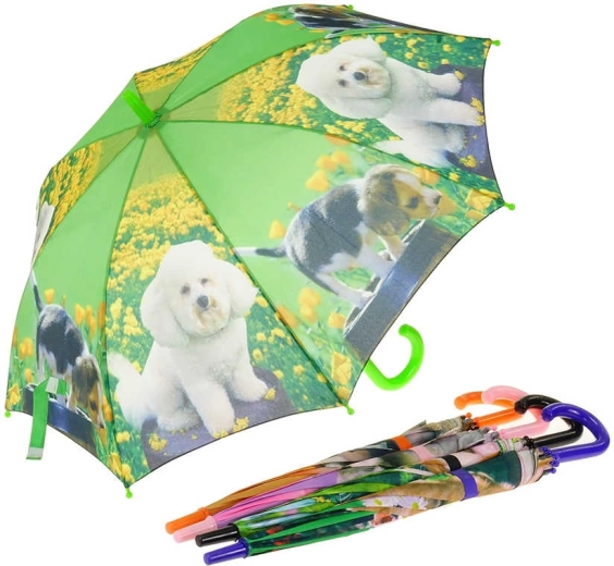 Parapluie enfant automatique avec impression photo d’animaux de compagnie 69 × 100 cm - 1 pièce