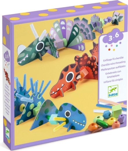 DJECO kit créatif d’enfilage dinosaures
