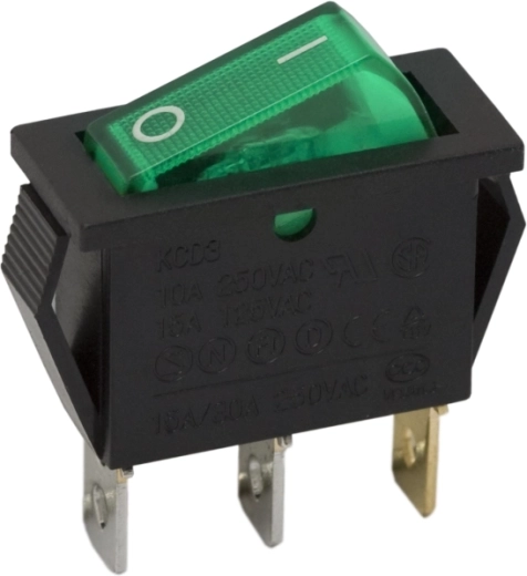 Interrupteur à bascule avec rétroéclairage LED vert