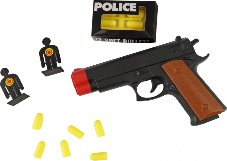 Pistolet de police avec cibles et munitions souples