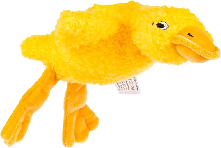 Oie en peluche sensorielle Balibazoo jaune 23 cm