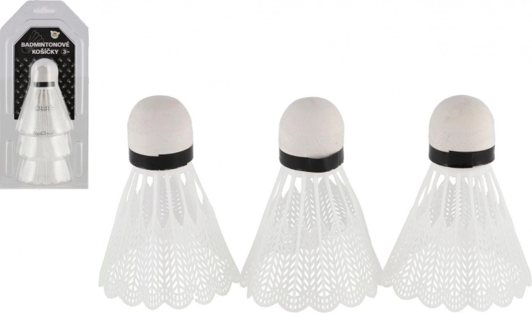Volants de badminton blancs 3 pcs en plastique