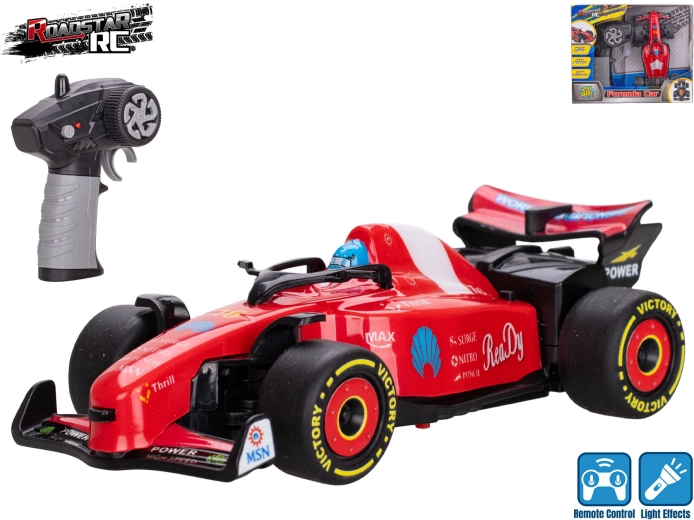 Formule RC Roadstar avec éclairage 2,4 GHz rouge 13,5 cm
