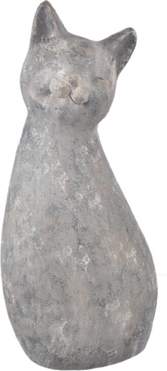 Statuette décorative en céramique – chat gris 53 cm
