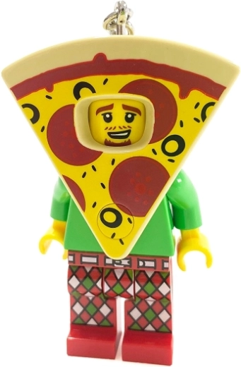 Design LEGO ludique avec costume de pizza
