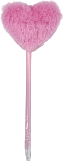 Stylo à bille avec cœur en peluche 16 cm