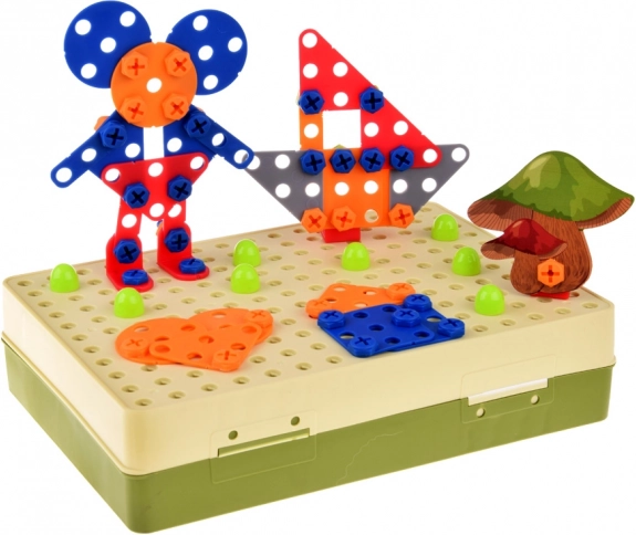 Jeu de construction à visser dinosaures avec perceuse