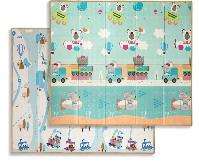 Tapis de jeu pliable en mousse Milly Mally Play City and Fields