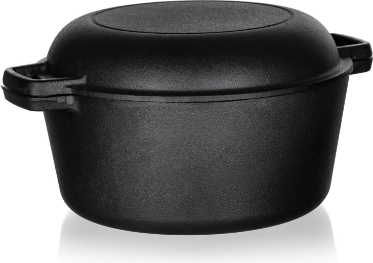Cocotte en fonte avec couvercle Excellent 4,8 l + couvercle 1,8 l, noir