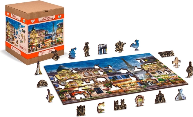 Puzzle en bois Petit déjeuner à Paris 2en1 - 75 pièces