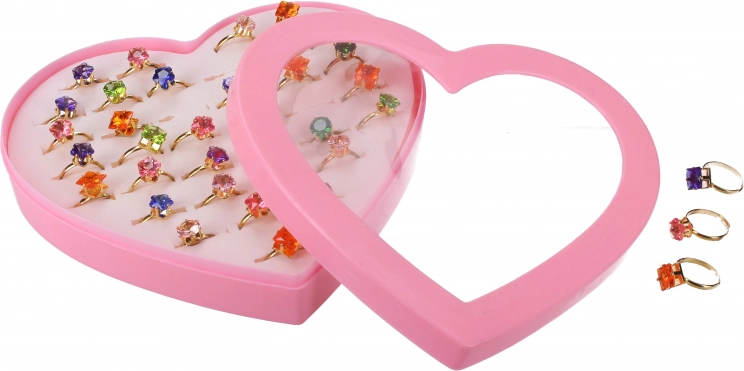 Ensemble de bagues avec pierres colorées pour enfants