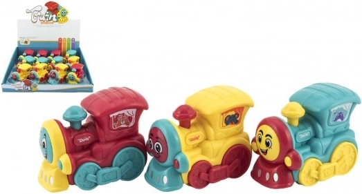Petite locomotive en plastique à inertie 8 cm pour les tout-petits – 3 couleurs