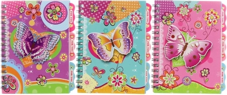 Carnet Papillon à reliure à spirale 10 × 14,5 cm