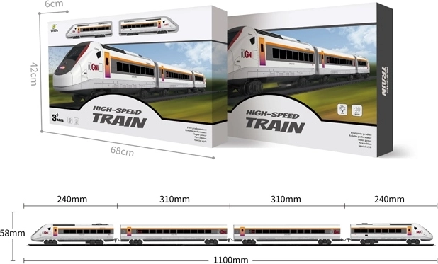 Set de chemin de fer avec locomotive électrique, wagons et accessoires
