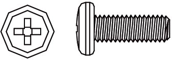 Vis à tête bombée cruciforme Jamara M3 × 12 mm - 1 pièce