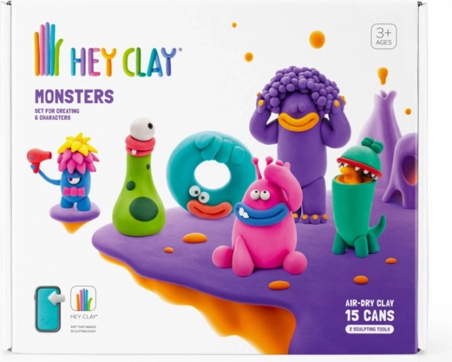 Hey Clay Monsters – kit de pâte mousse auto-durcissante pour enfants