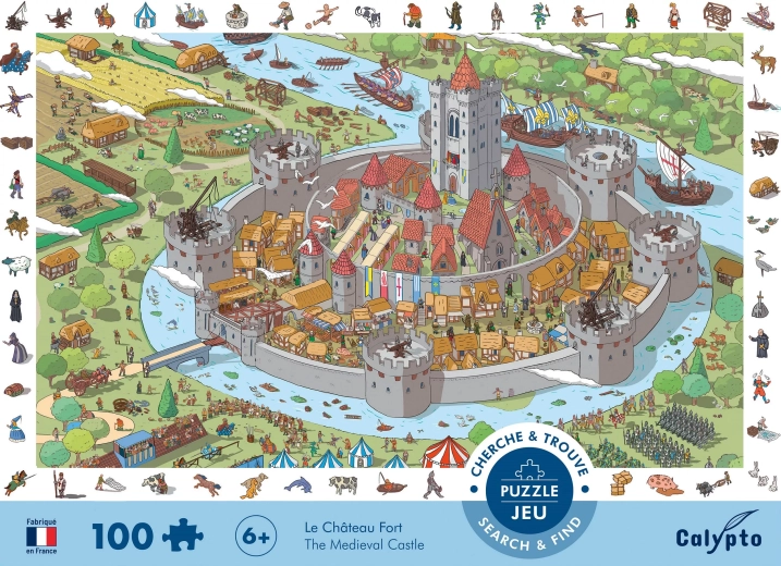 Puzzle Sentosphere avec jeu de recherche au château (100 pièces)