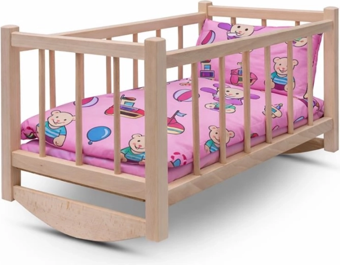 Berceau en bois pour poupées avec literie BABY MIX Bears