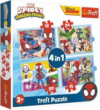 Puzzle 4 en 1 Spidey et ses amis extraordinaires (12, 15, 20, 24 pièces)